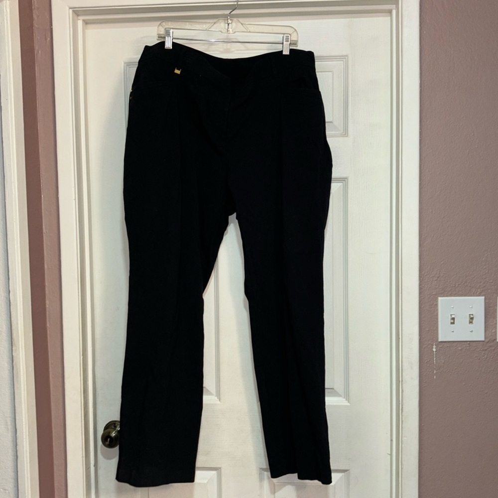 JM Collection stretch twill straight leg ankle pants